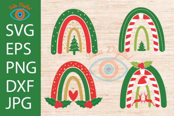 Boho Christmas Rainbow Design Illustrations