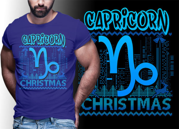 CAPRICORN Zodiac Christmas Tshirt Design for Illustrations