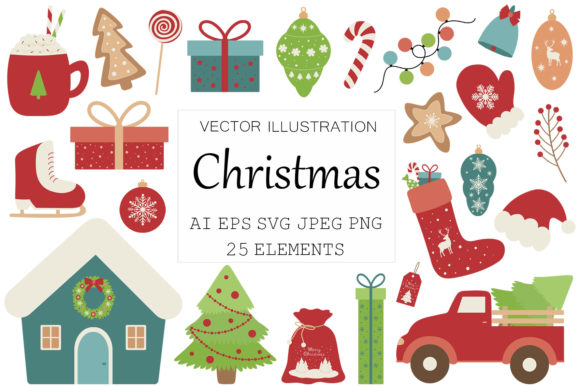 Christmas Clipart. New Year Elements: A Review of Seasonal Illustrations