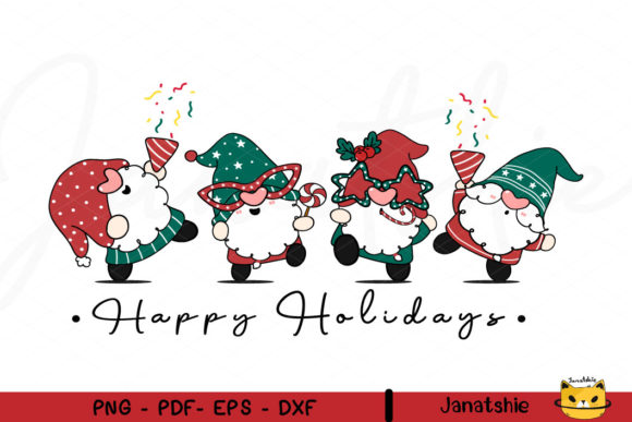 Christmas Gnome Friends Party Clipart Review
