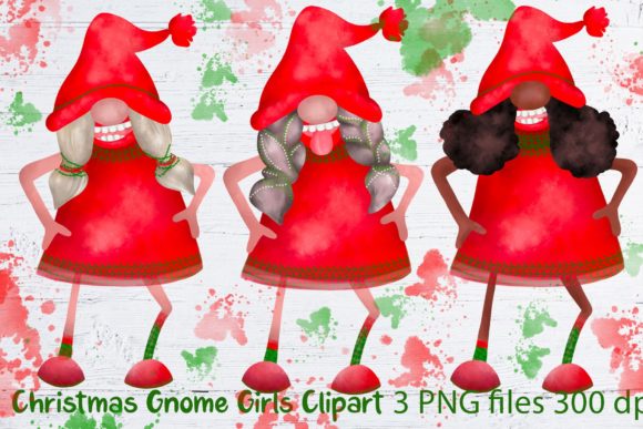 Christmas Gnome Girls Clipart Review