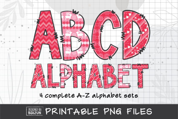 Christmas Nordic Alphabet Sublimation for Branding and Packaging