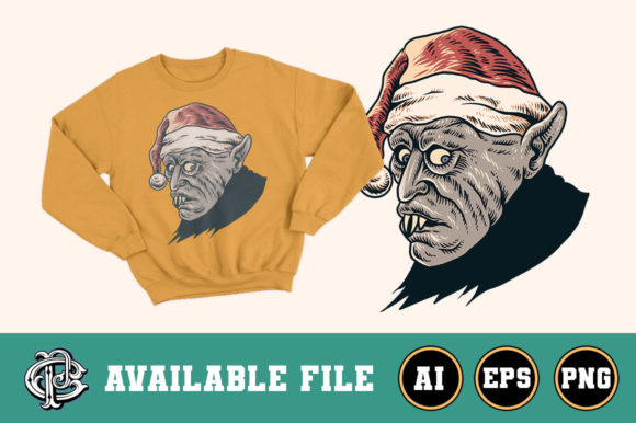 Christmas Nosferatu T-shirt Design Illustrations