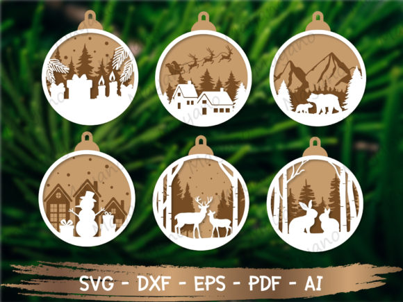 Christmas Ornament File Bundle for Digital Product Creators