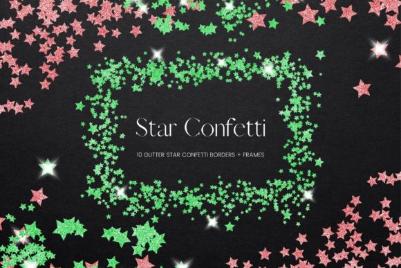Christmas Star Confetti Frames Illustrations