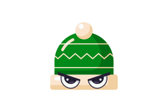 Christmas Winter Hat Green Kawaii Svg Illustrations