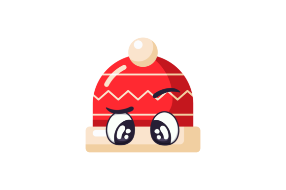 Christmas Winter Hat Red Kawaii SVG for Crafting and Etsy Products