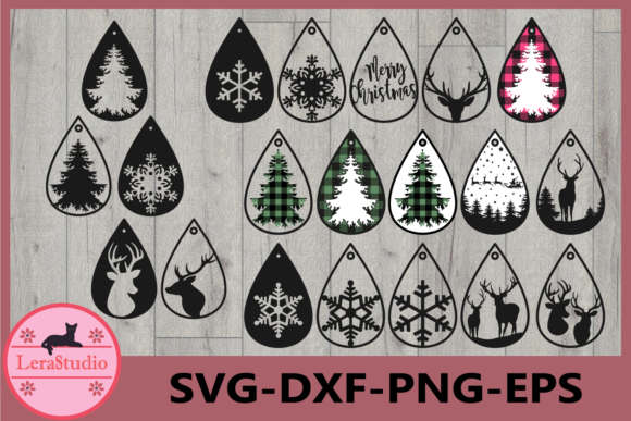 Earrings Merry Christmas, Earrings: Festive Illustrations for Holiday Branding