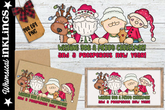 Merry Christmas Crew Illustrations for Festive Design Projects