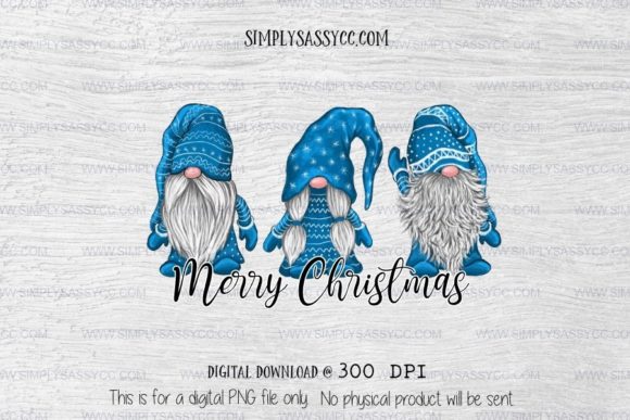 Merry Christmas Gnome, Blue, Sublimation: Modern Illustrations for Publishers