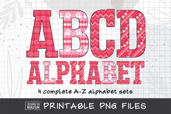 Nordic Christmas Alphabet Sublimation for Handmade Creations