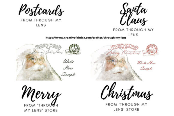 Santa Art Postcards for Christmas Illustrations