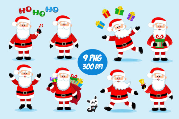 Santa Christmas Clipart for Local Business Branding