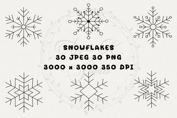Snowflakes Clipart for Christmas Embroidery