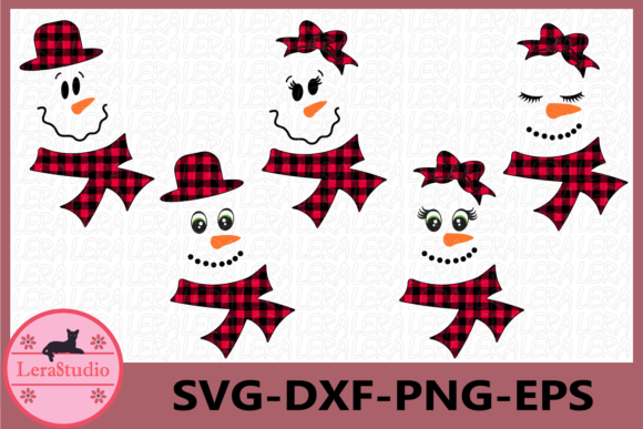 Snowman Buffalo Plaid Illustration for Holiday Content