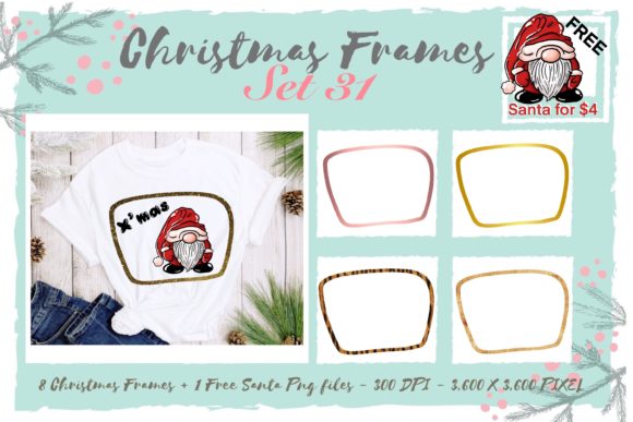 Sublimation Christmas Frames Set 31 for Illustrations