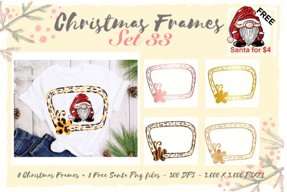 Sublimation Christmas Frames Set 33 Illustrations