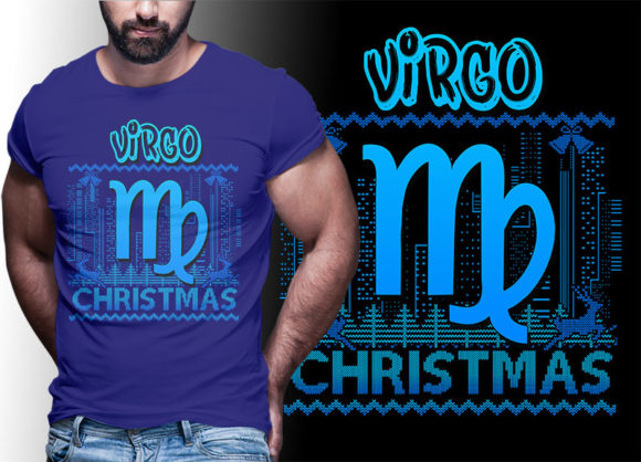 VIRGO Zodiac Christmas Tshirt Designs Illustrations for Branding