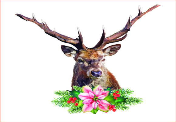 Watercolor Christmas Reindeer PNG Review