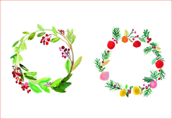 Watercolor Christmas Wreath PNG Review